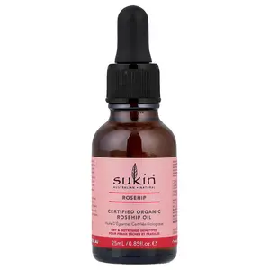Sukin Certified Organic Rosehip Oil, Dry & Distressed Skin Types, 0.85 fl oz (25 ml)