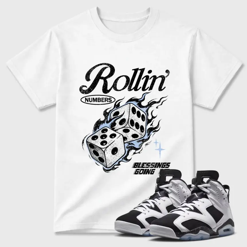 Shirt to match 6 White Black Sneaker,  6 White Black Outfit Shirt, Classic Streetwear Outfit Shirt, Unisex Top, Gift for Sneaker Lovers