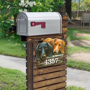 Designocracy MA8511016-LS-12 12 in. Dachshund Wooden Custom House Number Sign Decor