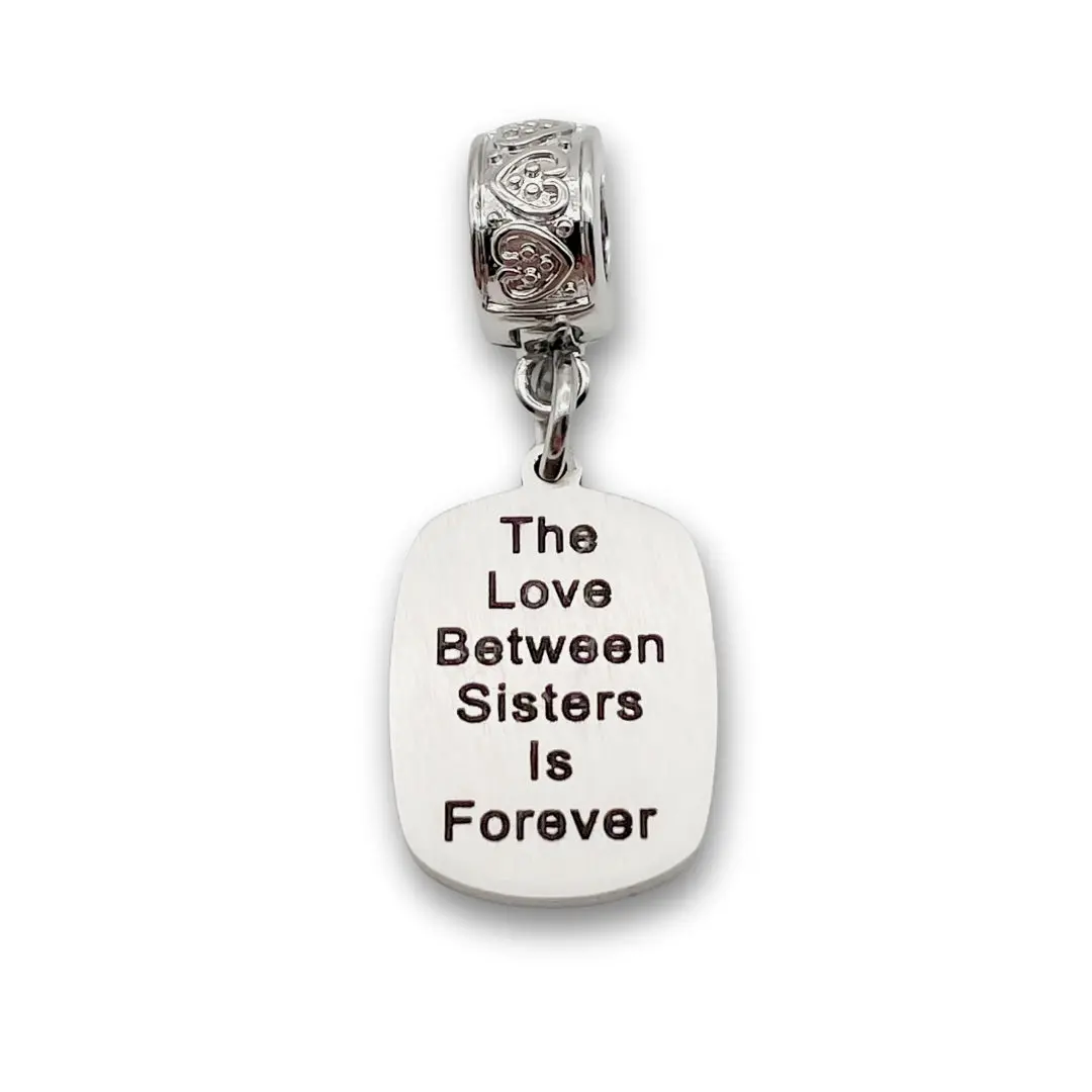 "Sisters' Love" Quote Clip-on Charm