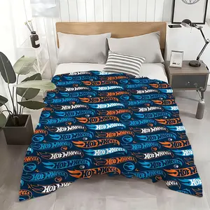 Brand Hot Wheels Throw Ultra Soft Flannel Throw Blanket - Kid Friendly Warm Anti-Static Medium Thickness | All Season Machine Washable Fade Resistant for Couch Bed Home Decor