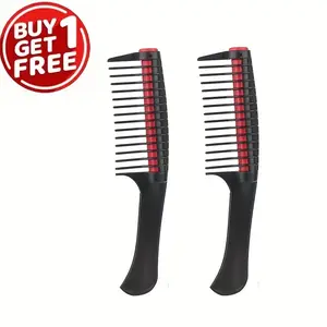 Durable Wide-Tooth Comb and Brush Set, Anti-Static Plastic, and, for Wet and Dry Hair, Salon and Home Use, 2pcs