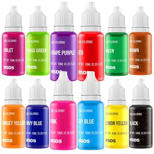 Coloring Liquid Set 12 Vibrant Color Food Grade, Food Coloring Gel Concentrated Neon Icing Colors for Cake Decorating, Baking, Easter Egg, Icing, Fondant, Cooking, Slime Making DIY Supplies Kit 0.35 Fl.oz (10 ml)/Bottles