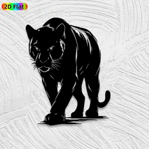 1pc Panther Metal Wall Art, Sleek, Artistic Panther Statue Mural, Ideal Gift for New Year, Christmas, Wildlife Decor Enthusiasts, Weather-Resistant Metal Wall Decor Sculptures, Perfect for Patio Wall & Garden Fence, Outdoor & Indoor Statement Piece