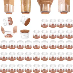 36 Pack Chair Leg Floor Protectors for Hardwood Floors, Silicone Felt Covers Pads Caps, Protect Wood Furniture Feet, Reduce Noise and Scratch, Universal Large
