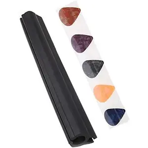 7.3" Inches Microphone stand Guitar Pick Holder Rubber Guitar Picks Clamp Clip With 5 Picks
