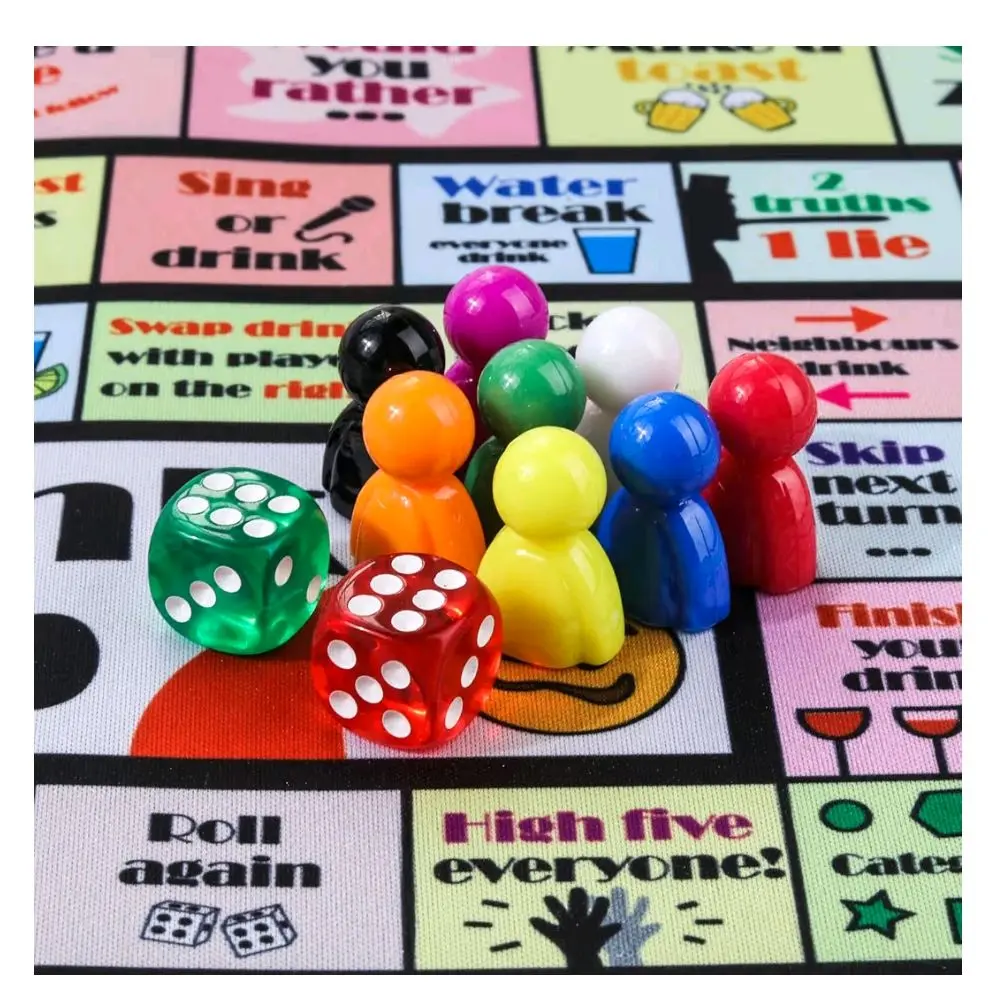 Drinking Board Games for Adults, Rubber Mat Drinking Board Game, Funny Party Interactive Drinking Games for Game Night, Birthday, Family Play or Any Occasion, Age 21+, 2-8 Players