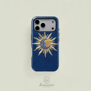 Sun Moon Celestial print phone case， Durable 2in1 Shockproof Phone Cover， Phone Accessories for iPhone X 11 12 13 14 15 16 17Pro Max， Gift for Valentine's Day， Couples， Friends