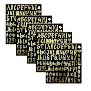 Self Adhesive Letter Sticker, 5 Sheets Glitter Alphabet Sticker, DIY Decor Sticker for Mailbox, Door, Window, Business, Cars, Classroom, Gift, DIY Crafts