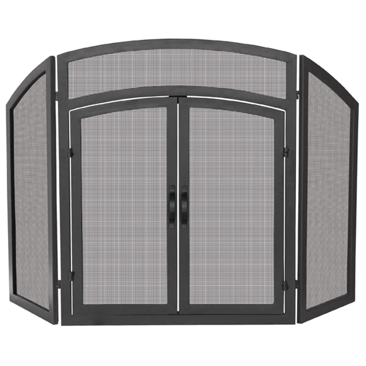 Uniflame 3-Fold Black Wrought Iron Arched Fireplace Door - 32x52" Arched Top Design, Practical Functional Doors, Affordable Home Decor, Superior Craftsmanship, Home Use