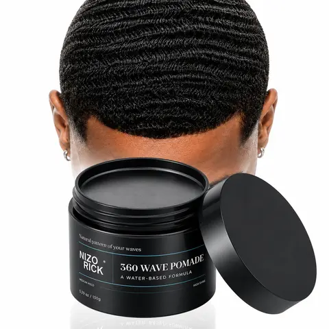 NIZORICK Unisex 360 Wave Pomade - Haircare Gel, Strong Hold Water-Based Styling, Clean Wave Finish, Non-Greasy, 150g