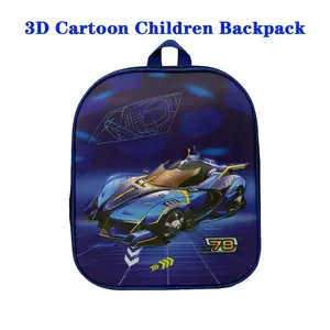 1pc Boys Racing Car Backpack 3D Race Car Speed Print Lightweight School Bookbag Preschool Kindergarten Kids Durable Daycare Birthday Gift