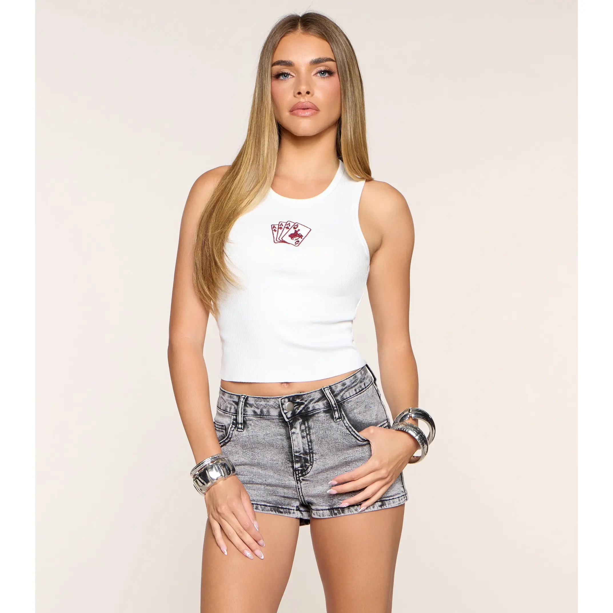 Play Your Card Ace Crop Tank Top