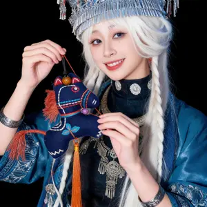 Handcrafted Miao Embroidery Lucky Horse Charm | Feng Shui Talisman for Success & Protection
