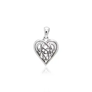 Celtic Knot Heart Sterling Silver Pendant TPD2332