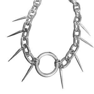 Edgy Geometric Rivet Clavicle Necklace Punk Rock Jewelry For Concerts Parties