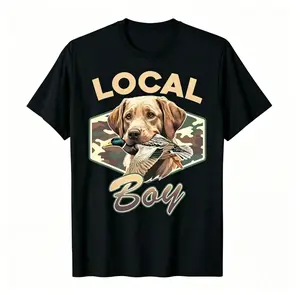 Vintage Labrador Hunting Graphic T-Shirt — Outdoor dog lover tee for men and women, cozy plus-size streetwear, casual camping, fishing, and country vibes outfit, soft, breathable nature shirt
