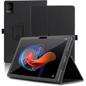 ROGEE Case for TCL Tab 10 Gen 2, 10.4 inch, TCL Tab 10 Gen 2 Tablet Case, Folding Stand Protective Cover with Pencil Holder and Wrist Strap, Full Protection