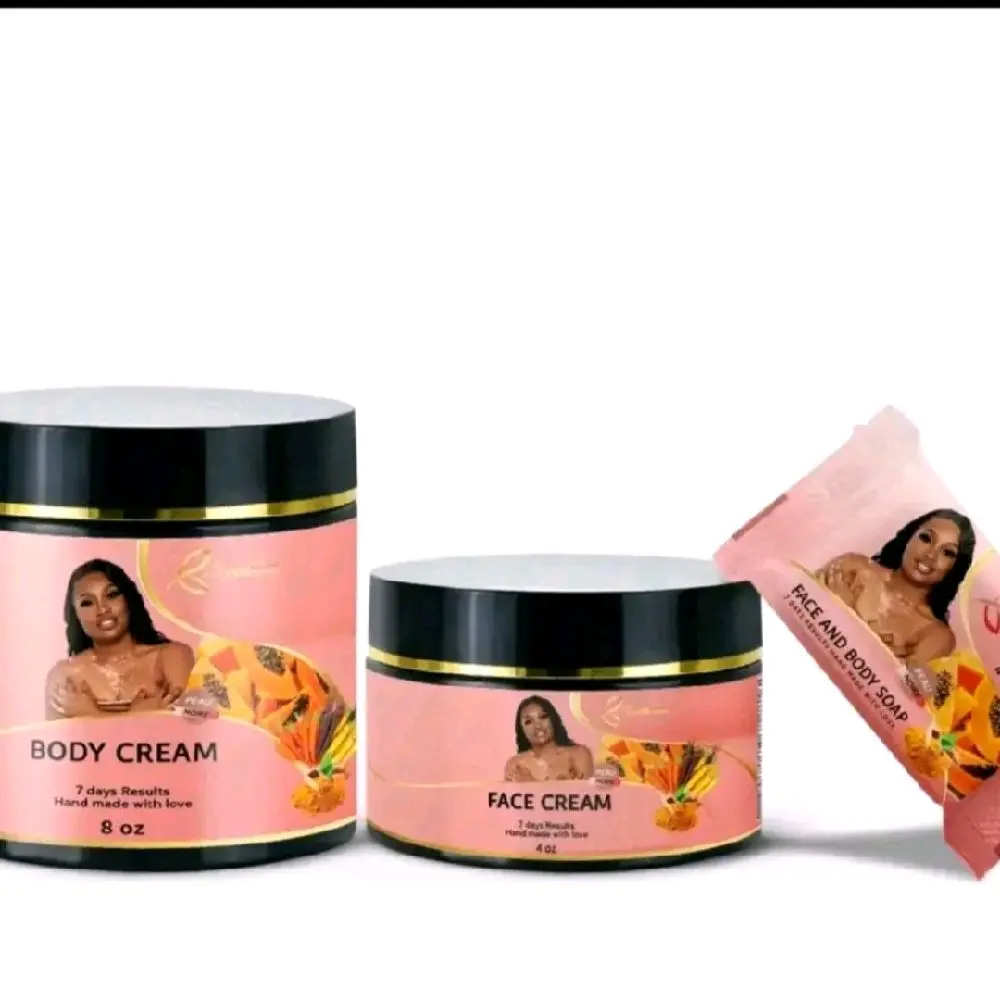 Byennwa 3-Piece Caramel Skincare Set - Glow Body Cream with Gentle Exfoliation Feature