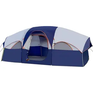 .com : CAMPROS Tent-8-Person-Camping-Tents, Waterproof Windproof Family Tent, 5 Large Mesh Windows, Double Layer, Divided Curtain for Separated Room, Portable with Carry Bag - Blue : Sports & Outdoors