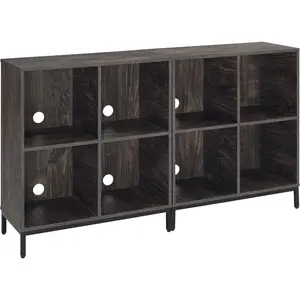 Record Storage Cube Bookcase Set, 2-Piece, Brown Ash