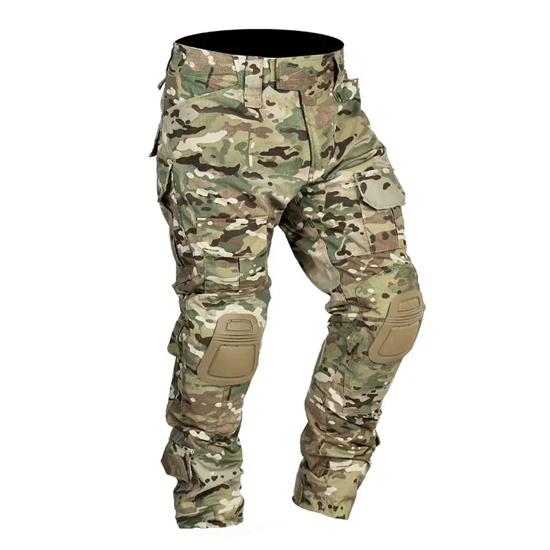 Men's combat pants with knee pads, tactical cargo sweatpants, multi-camouflage hiking hunting suits streetwear