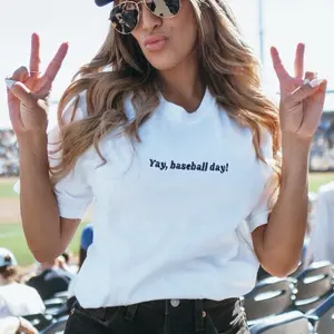 Yay baseball day! Embroidered T shirt