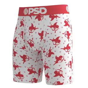 PSD Mens Stupid Cupid Boxer Brief - Standard Length 7 Inch Inseam, Soft and Breathable Premium Modal Fabric