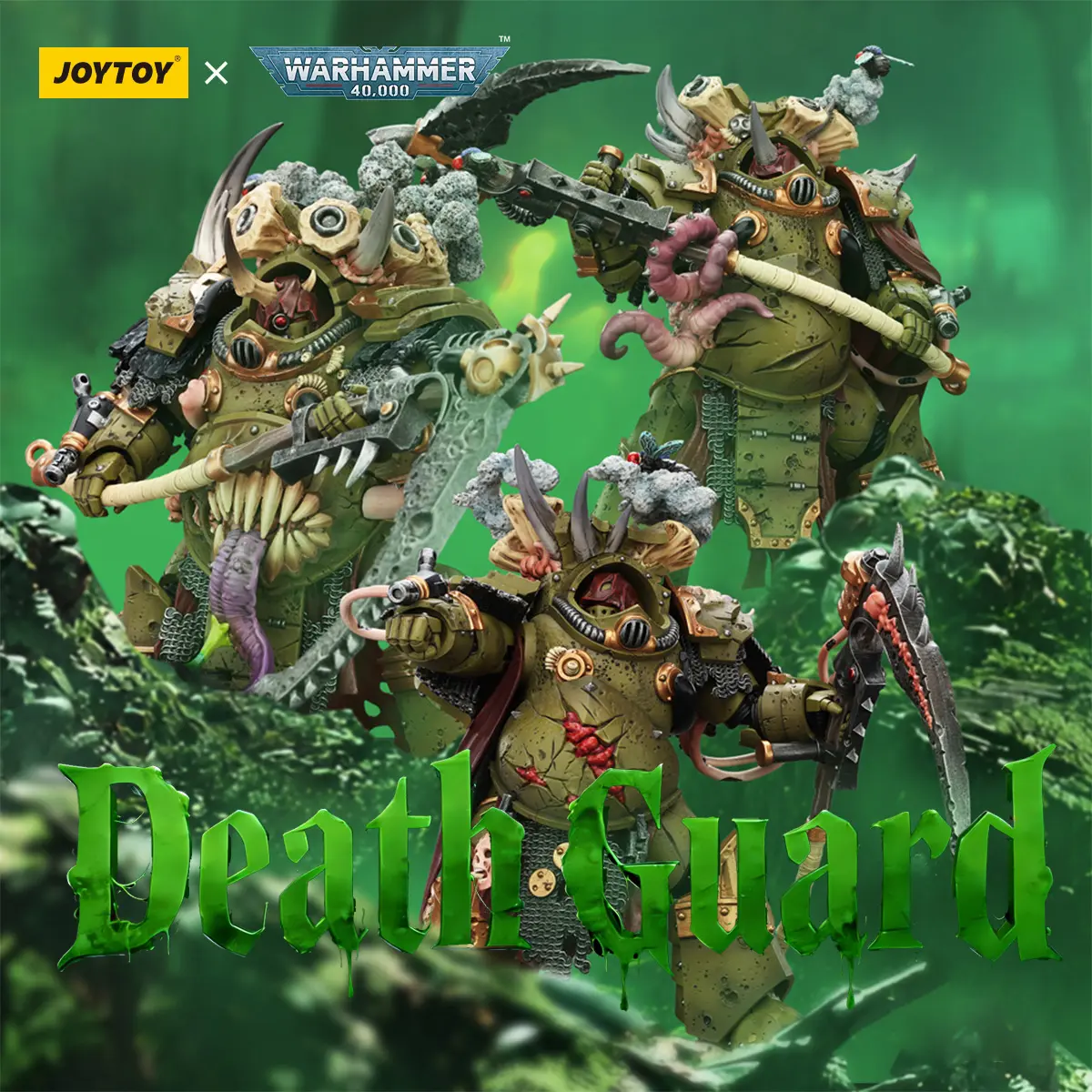 JOYTOY 1/18 Officially Licensed Death Guard Deathshroud Terminator Premium Collectible Themed Figure Set (Set of 3), Ideal for New Year Gifting