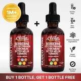 Clean Nutra Berberine Drops Organic Ceylon Cinnamon, Bitter Melon, Glucomannan, Chromium, Turmeric, Organic Panax Ginseng, for Clean Fitness and Blood Sugar Supplement Liquid Drops – Gluco Tone