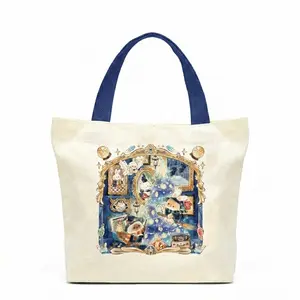 【BunnyLulu】Eco-friendly Mini Canvas Tote Bag – Reusable Lunch Bag, Cute Summer Gift for Women, Girls and Kids, Great for Travel or Birthday
