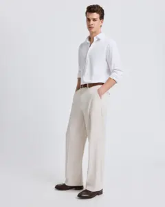 Express Baggy Ecru Stretch Dress Pant
