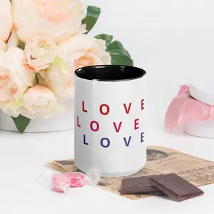 Love Love Love Mug with Color Inside