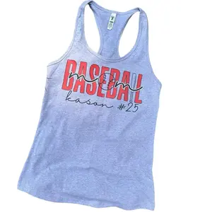 Baseball Mom Racerback Tank - Personalized Colors for your team and player - Customized Women's Top