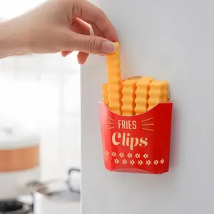 Magnetic Fries Clips Set of 12 Clips with Durable Keep Food Fresh & Organized Novelty Design for Fridge Seal Chips Bags & Packages Cute & Practical Kitchen Accessories