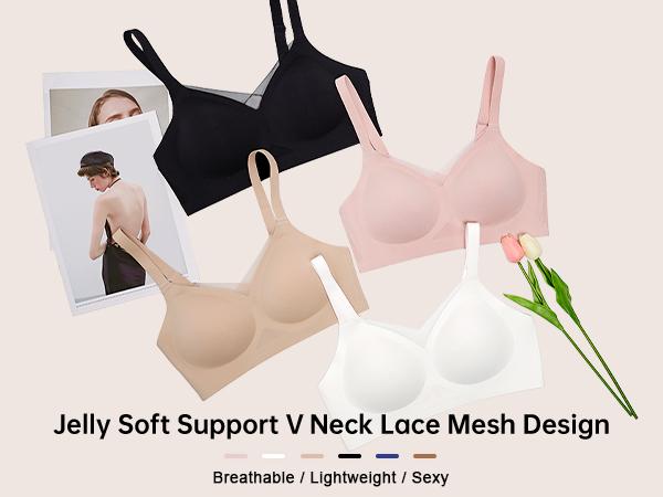 (Size up recommended) AsFairy Women's Seamless Wireless Bra Full Coverage Push Up No Underwire Tshirt Comfortable Womenwear Everyday Jelly Underwear Bras Machine Washable U-back & Crisscross Back Semi-fixed Pads (Size up recommended) AsFairy Women's Seamless Wireless Bra Full Coverage Push Up No Underwire Tshirt Comfortable Womenwear Everyday Jelly Underwear Bras Machine Washable U-back & Crisscross Back Semi-fixed Pads