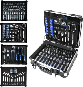 Prostormer Mechanic Tool Set, 240-Pieces Universal Household Auto Repair Tool Kit with Heavy Duty Aluminium Tool Box