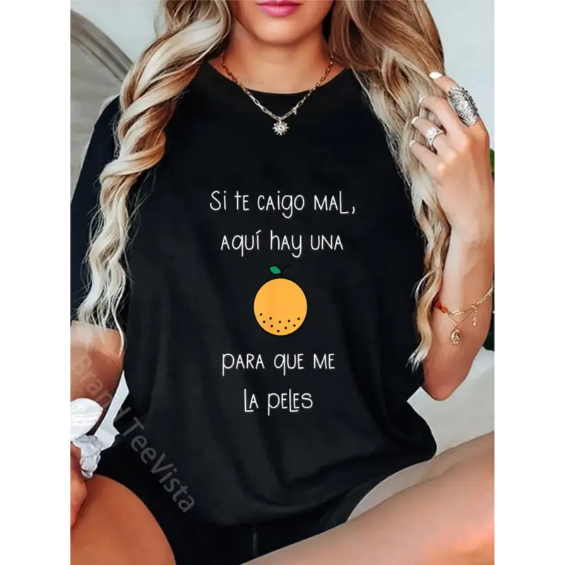 100% Cotton Camiseta Graciosa Para Latinos Hispanos Tee in Spanish. T-Shirt Style Womenswear