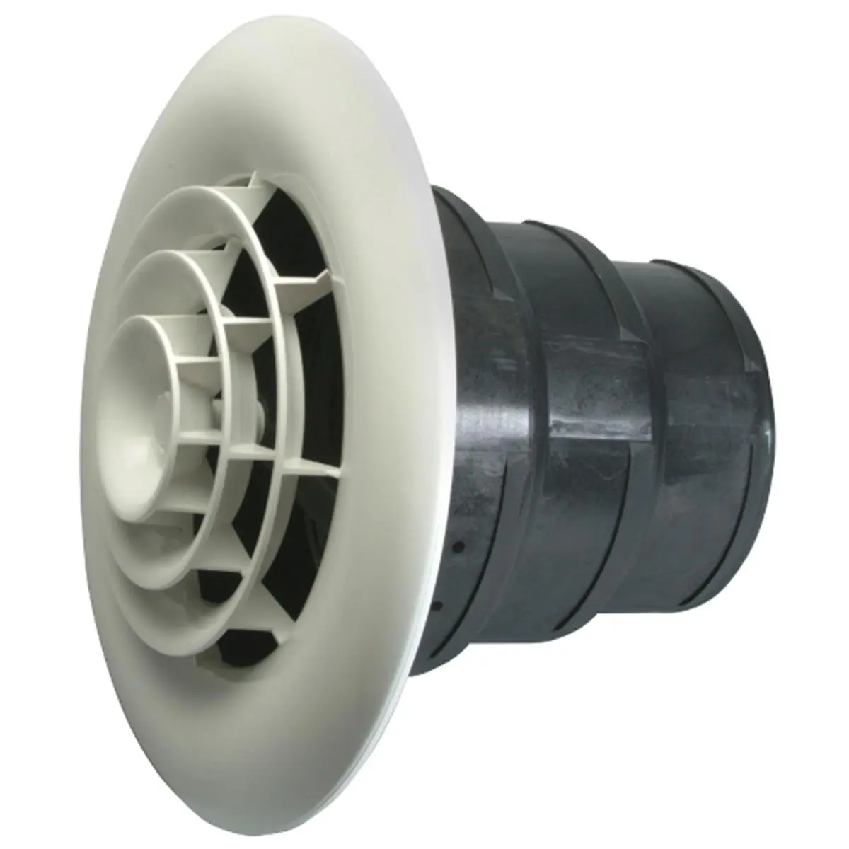White Round Ceiling Diffuser and 8-7-6 in. Reducing Boot