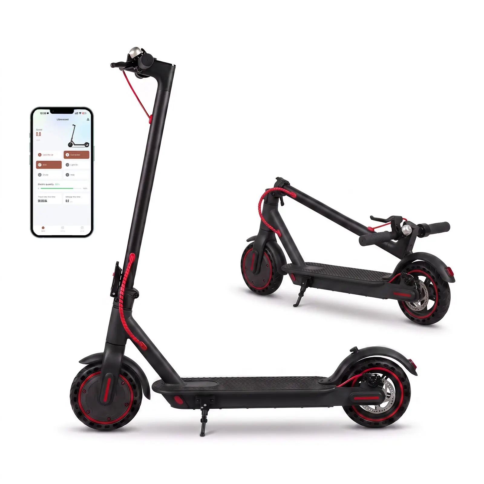 ABK-10 Electric Scooter for Adults, 350W Motor Foldable E Scooter with App Control & Cruise Control, 36V 10.2Ah Battery, 16+ Miles Range, Lightweight Commuter Scooter