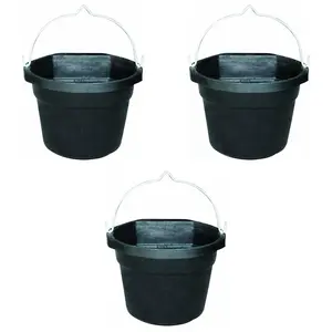 Farm Innovators FB 80R Rubber 3 Gallon Flat Back Heated Bucket 70 Watt (3 Pack)