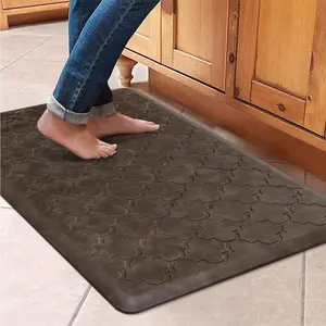 Kitchen Mat Cushioned Anti  Floor Mat,20"x32", Thick Non Slip Water Resistant Kitchen Rugs and Mats,Heavy Duty  Standing Mat for Kitchen,Floor,,Desk,Sink, Brown