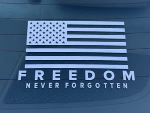 Freedom Flag Never Forgotten Vinyl Decal - 2 PACK
