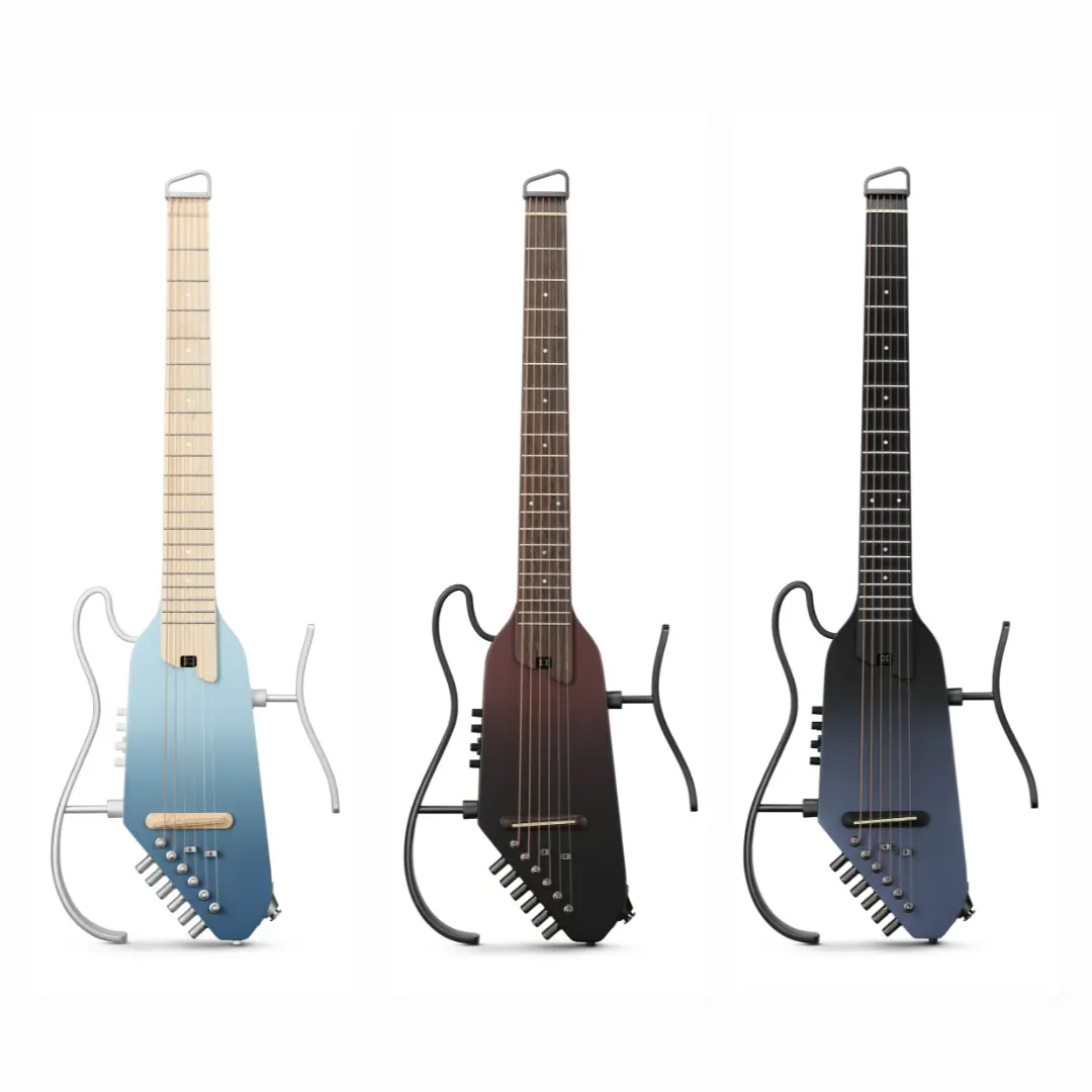Donner HUSH-I PRO Acoustic-Electric Travel Guitar Kit - Compact Shape, Gig Bag, Sound Effects, Gradient Colors, USB-C Fast Charging