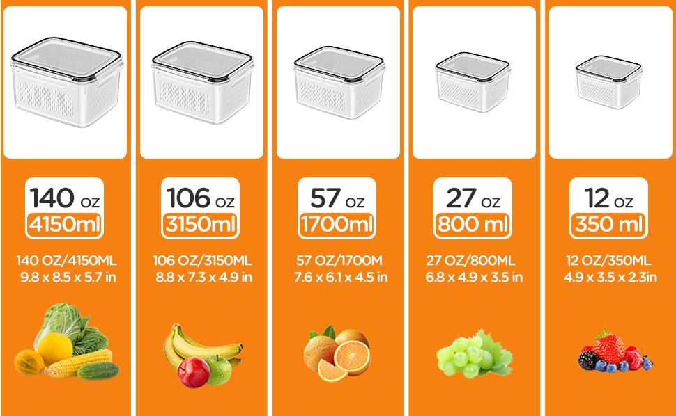 Fruit & Vegetable Storage Box, 6 Counts Double Layer Drainage Box,Kitchen Accessories Storage Organizer, Household Essentials,Containers Utensils Airtight Meal Prep,Airtight Leak Proof,Bpa Free Plastic,Snackboxcontainer,Airtight Dispenser