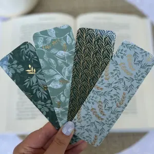 Floral Vines Bookmark | Leaf Bookmark | Green and Gold Bookmark | Cardstock Bookmarks | Laminated | Gift for Book Lover | Handmade Bookmark | Gift for Her | Tassel Bookmark | Sunset Bookmark | Sunrise Bookmark | Flower Bookmark cute bookmarks