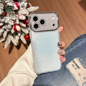 Transparent Glitter Phone Case For iPhone 17 16 15 14 13 Pro Max – Semi-Transparent Silicone Case