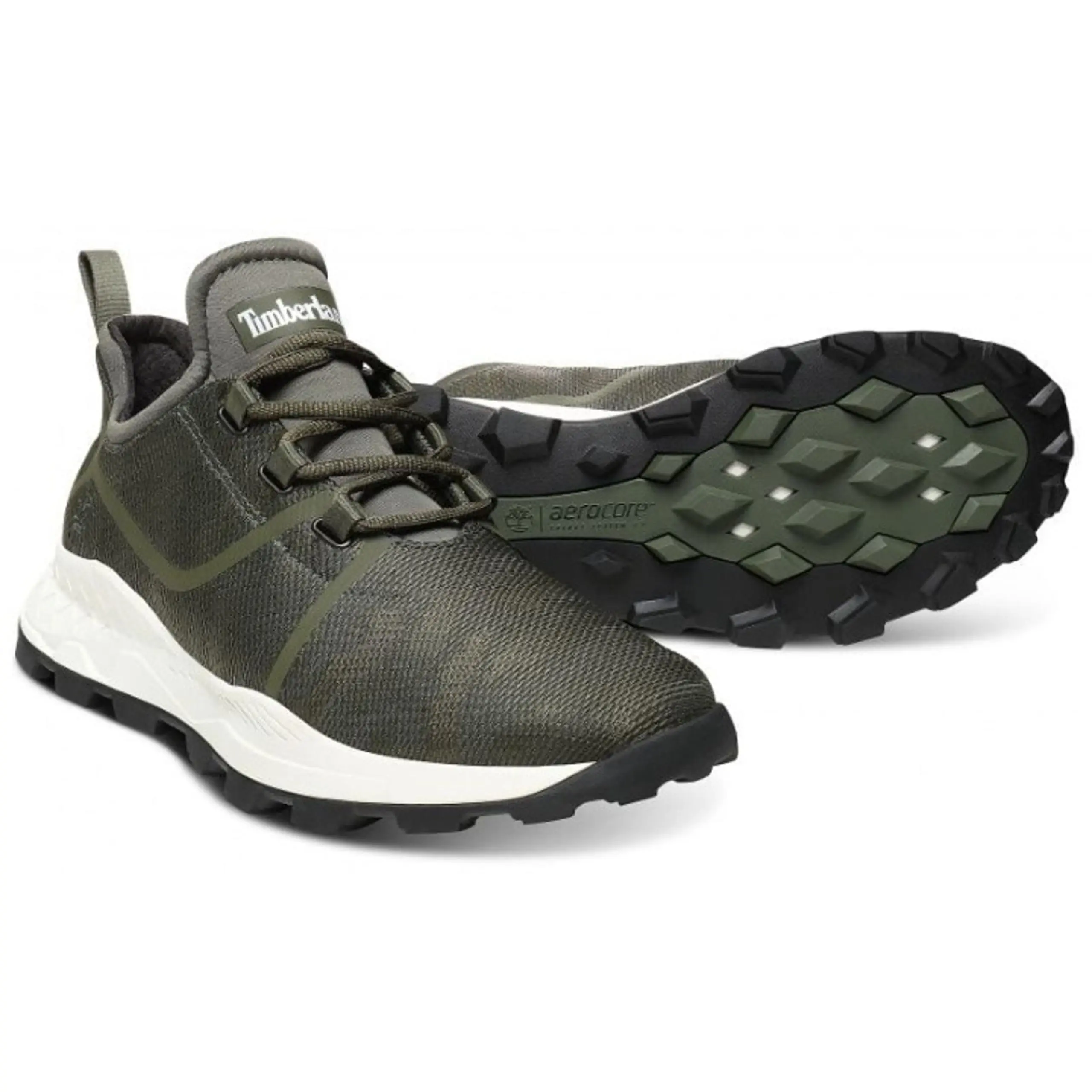 Timberland Brooklyn Sneakers Oxford Green Mesh Camo Men's Size 10 Comfortable & Durable