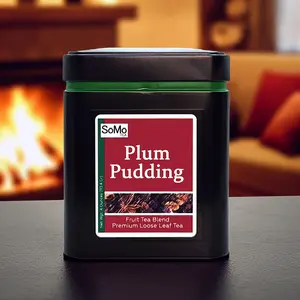 SoMo Tea Plum Pudding Fruit Tea Blend Premium Loose Leaf Tea with Hibiscus Apple Plum & Winter Spices