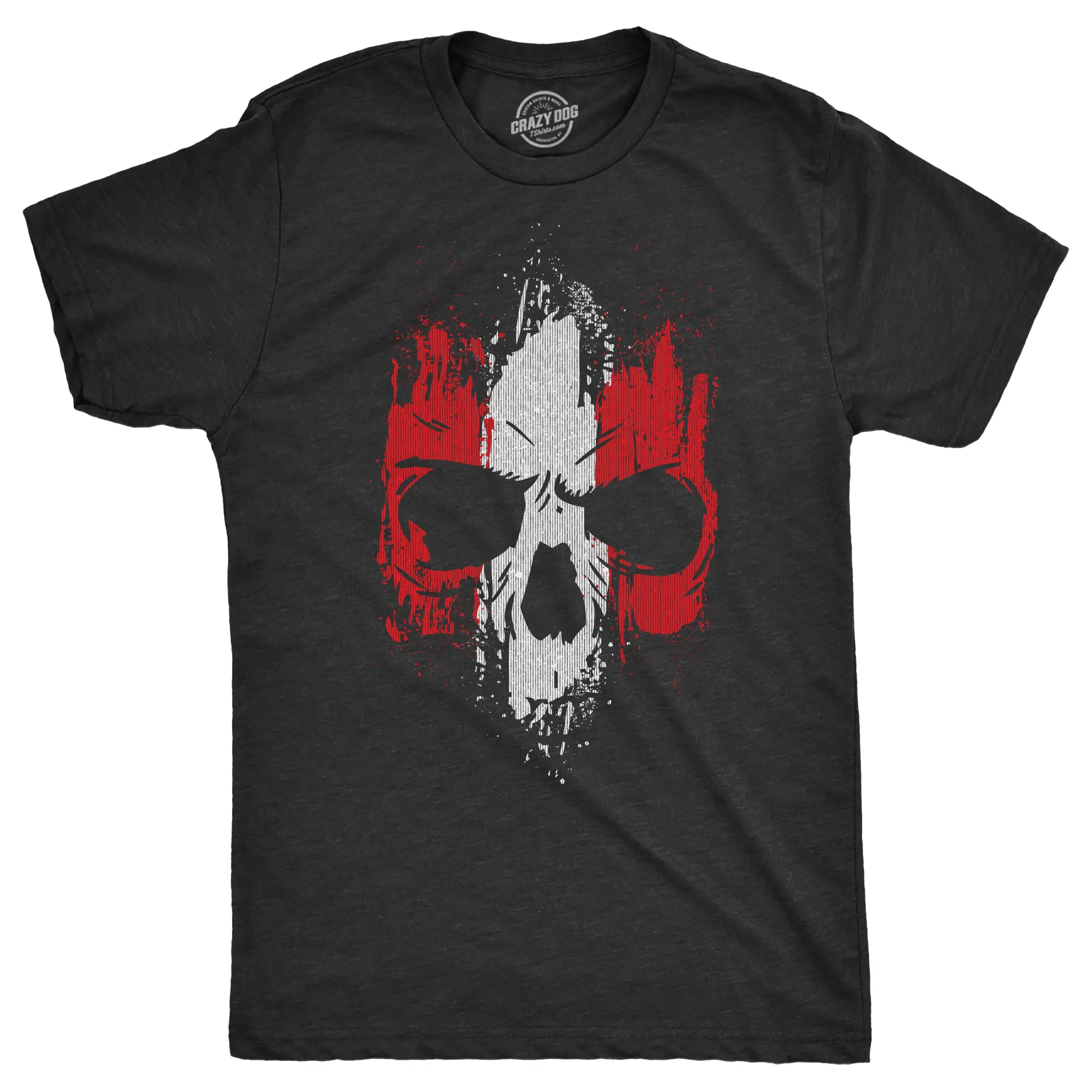 Mens Grunge Striped Skull T Shirt Awesome Cool Tough Skeleton Tee for Guys Mens Funny T Shirts Cool Vintage Fashion T-Shirt Gift Classic Menswear Funny Sarcastic Short Sleeve Novelty Tees for Guys Black -